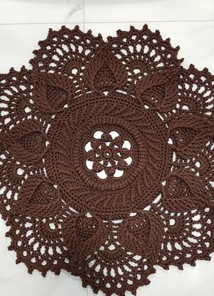 Килим в'язаний на замовлення круглий інтер'єрний handmade ø 1 м