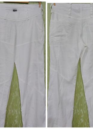Шикарні, білі,базові, широкі, легкі штани - штани для вагітних/льон3 фото