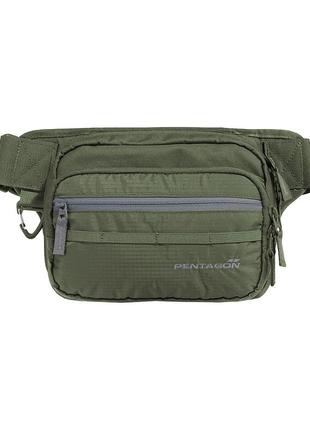 Армійська тактична поясна сумка runner pentagon 3л оливковий