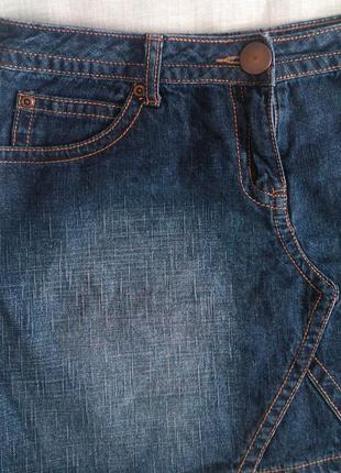 Синяя джинсовая мини юбка4 фото