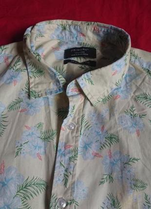 Фірмова англійська легка бавовняна рубашка сорочка гавайка primark, розмір xl-xxl.4 фото