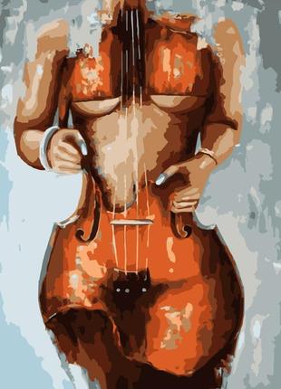 Картина по номерам женщина-скрипка 40х50см strateg