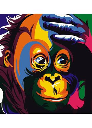 Картина по номерам поп-арт обезьянка 40х50см strateg