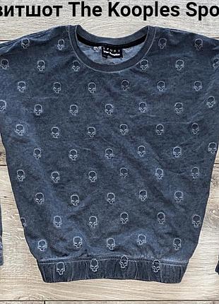 Женский свитшот the kooples sport   оверсайз принт череп с эффектом потертости