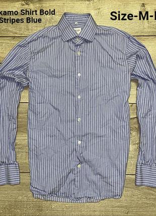 Рубашка pelikamo shirt bold stripes blue2 фото