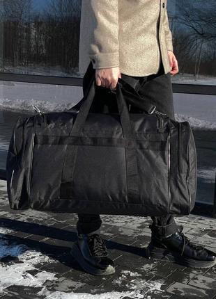 Большая дорожная/спортивная сумка выполнена из черного прочного материала 🔥8 фото