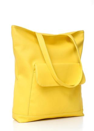 Женская сумка sambag shopper желтая7 фото