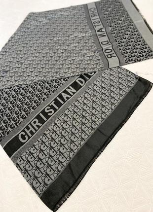 Палантин шарф черный темно-серый в стиле dior4 фото