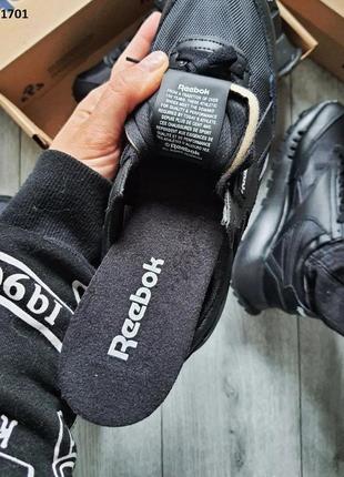 Мужские кроссовки reebok classic (черные)6 фото