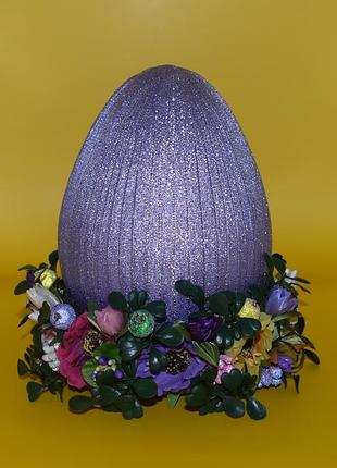 Декоративное зимнее яйцо. крупнодняя интерьерная композиция