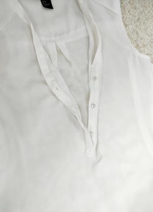 Блузка майка базовая белая h&amp;m5 фото