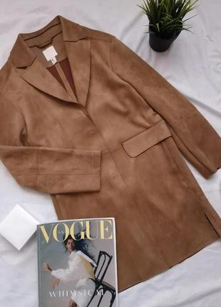 Піджак пальто екозамш h&m