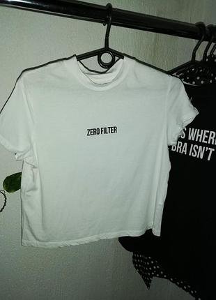 Футболка с принтом zero filter белая
