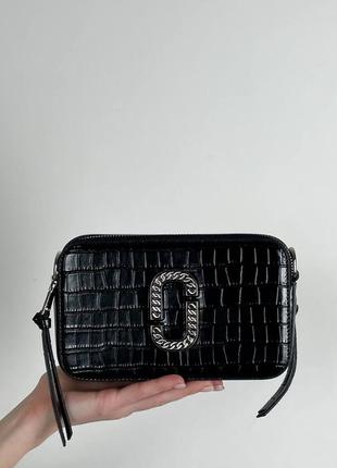 Жіноча сумка marc jacobs  croc embossed bag black