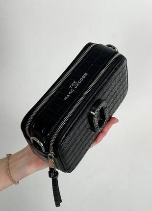 Жіноча сумка marc jacobs  croc embossed bag black2 фото