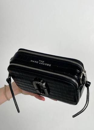 Жіноча сумка marc jacobs  croc embossed bag black5 фото