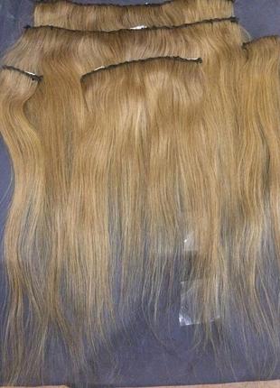 Натуральні волосся 5 пасом на заклепках1 фото