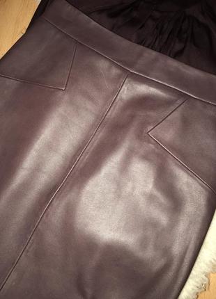 Кожаная юбка миди карандаш люкс бренд3 фото