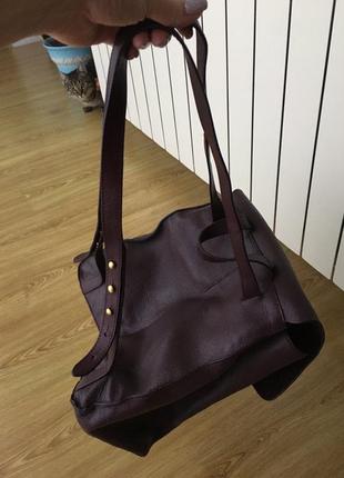 Рюкзак женский мягкий фиолетовый из натуральной кожи6 фото