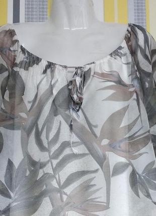 Блуза р.l-xl (італія) шовк віскоза літня, заміри5 фото