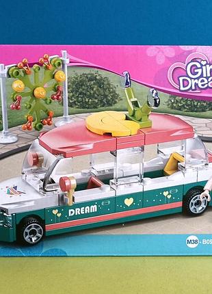 Конструктор для дівчаток лімузин із фігуркою sluban із серії конструкторів рожева мрія