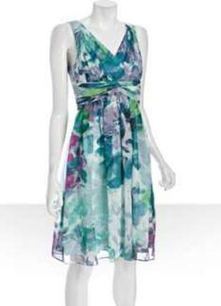 Платье donna morgan,100% шелк, цветоный принт2 фото