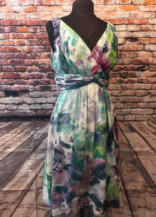 Платье donna morgan,100% шелк, цветоный принт6 фото
