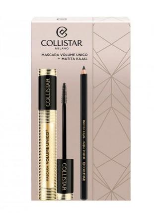 Подарочный набор collistar mascara volume unico тушь и карандаш для глаз