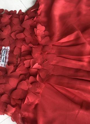 Платье красное, коралловое до колен, нарядное, выпускное, вечернее, летнее м7 фото