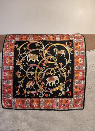 Шийний платок з натурального шовку 50х50 см.1 фото