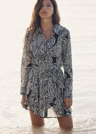 Zara 💛 -50% етно сукня котон з пояском, s, m, l, xl1 фото
