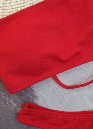 Красный купальник со шнуровкой на спине2 фото