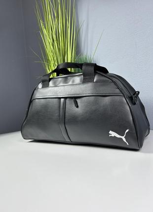 Чоловіча дорожня сумка puma, чорна спортивна сумка пума у спотзал з плечовим ременем