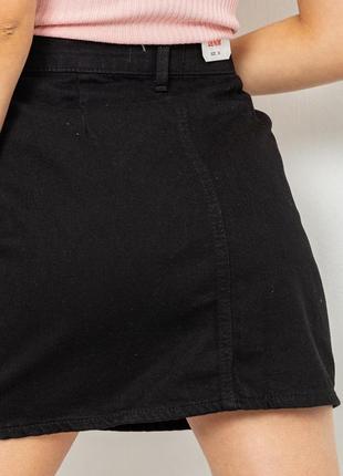Джинсовая юбка цвет черный3 фото