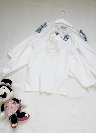 Нарядная белая блуза блузка на 4-5 лет1 фото