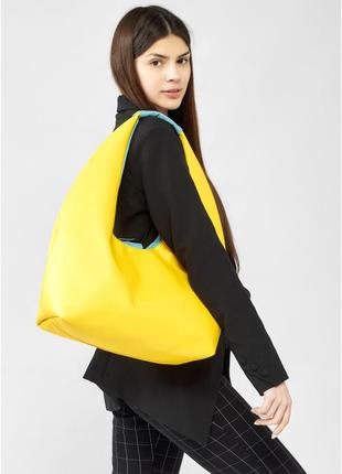 Жіноча сумка sambag hobo l жовто-блакитна2 фото