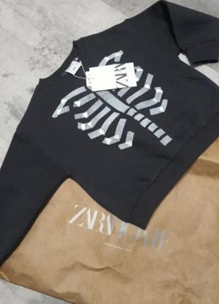 Zara тепленький свитшотик двухниточка с начесиком внутри2 фото