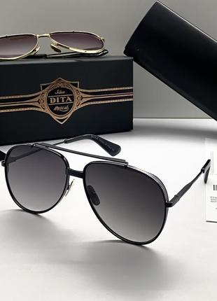 Мужские солнцезащитные очки авиаторы dita (1099) black2 фото