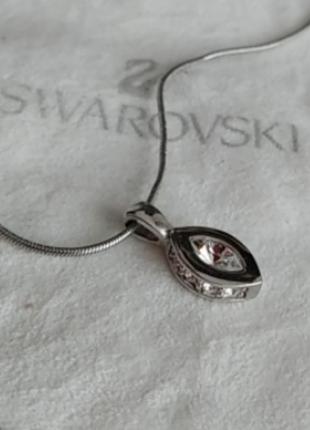 Колье в серебряном тоне элементы swarovski