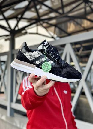 Мужские кроссовки adidas zx 500 rm blends black suede 41-42-43-44-45
