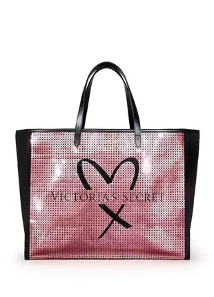 Новая фирменная сумка victoria's secret викторія сикрет оригинал  vs сша текстильная пляжная шоппер3 фото