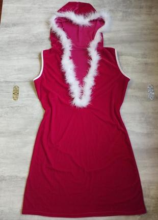 Жіноче новорічне плаття місіс санта-клаус із глибоким декольте1 фото
