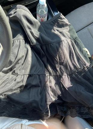 Шикарна ярусна мідіспідниця фатин шовк мереживо-сітка пачка в стилі dior8 фото