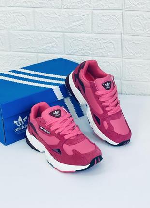 Adidas falcone кросівки жіночі замшеві адідас фалкон рожеві кросовки