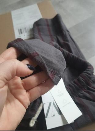 Zara коттоновые штанишки с подкладкой оригинал заказы на официальном сайте5 фото