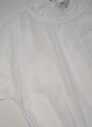 Белая прозрачная сетчатая блуза next2 фото