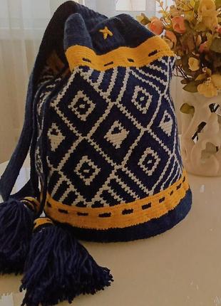 Этно сумочка-бочонок. ручна робота.
