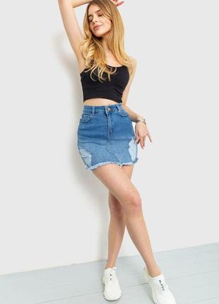 Джинсова спідниця колір блакитний розміри s, m, l fa_006949
