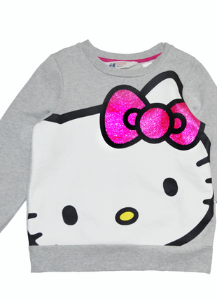 Світло-сірий світшот реглан hello kitty h&m на дівчинку 4-6 років