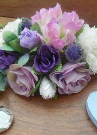 Комплект бутоньерок  в стиле purple wedding9 фото
